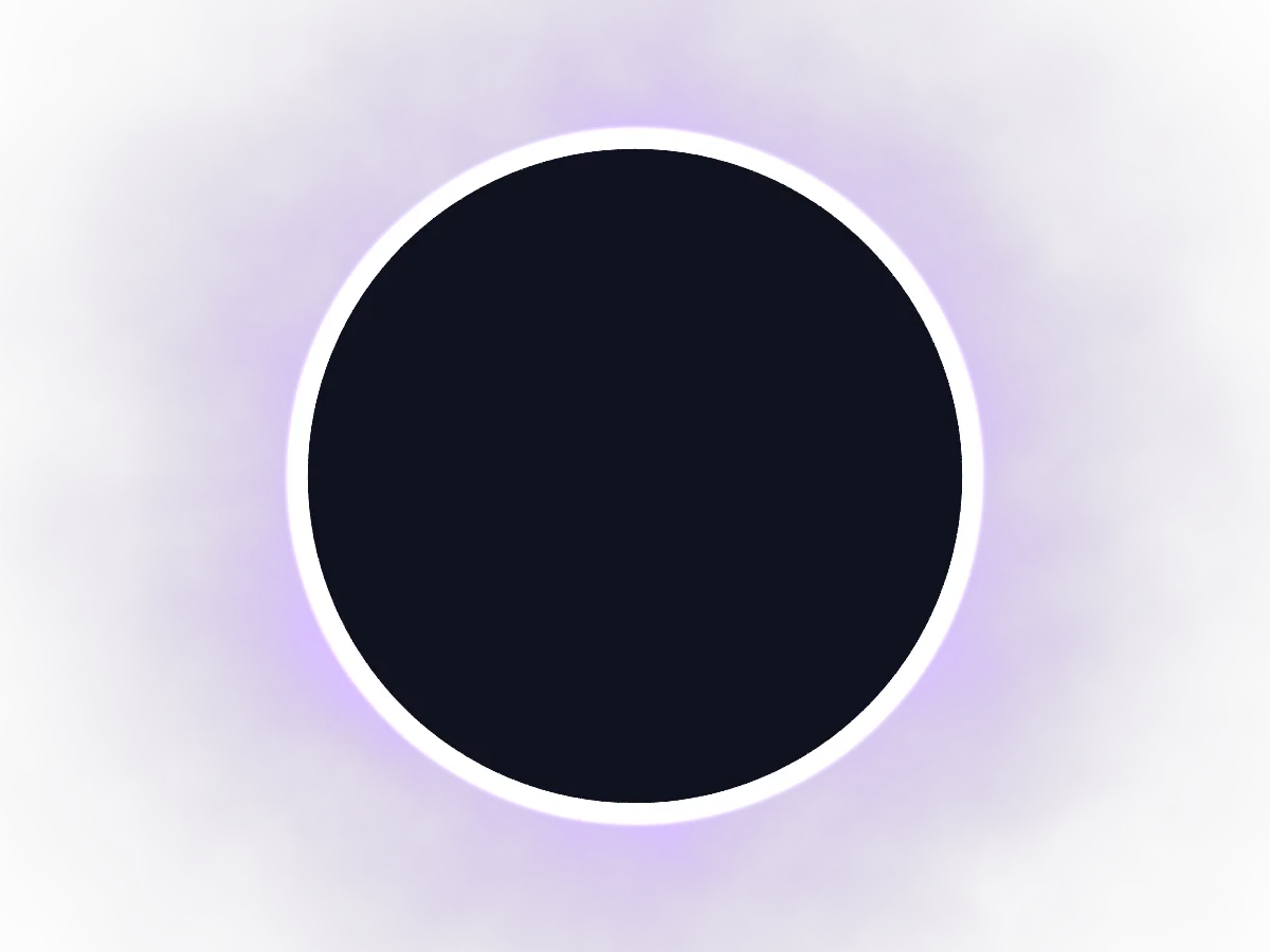 A total eclipse — black disc ringed by a blue-violet corona